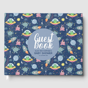 D'or Cute Boys Space Motif Baby shower d'invité Livre d