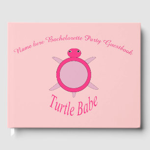 D'or Cute Pink Turtle Babe Bachelorette Party Livre d'o