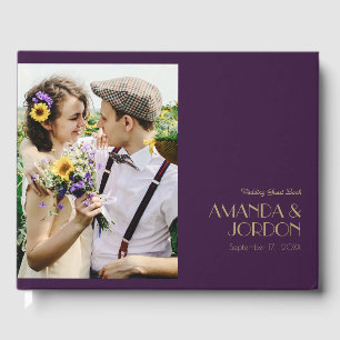 D'or Déco type or Livre d'invités photo Dark Purple