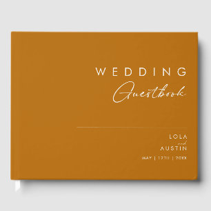 D'or Désert simple   Burnt Orange Mariage Livre d'invit
