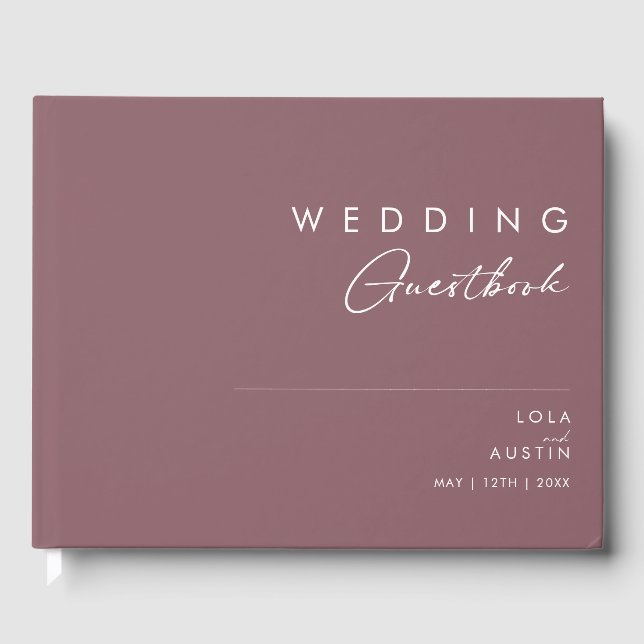 D'or Dusty Boho | Livre d'invités Mariage violet et Ros (Recto)
