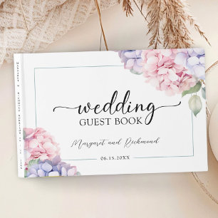 D'or Dusty Purple & Pink Hydrangea Mariage livre d'hôte