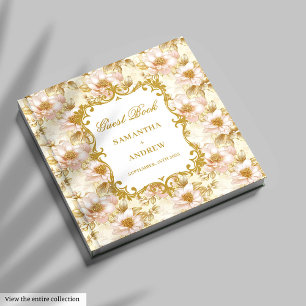 D'or Elegant Blush Gold Mariage Livre d'invité