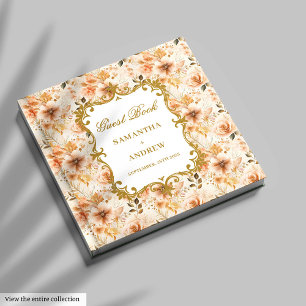 D'or Élégant Blush Gold Mariage Livre d'invité Signer