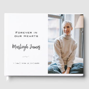 D'or Elégant Classic Memorial Photo Livre d'invité