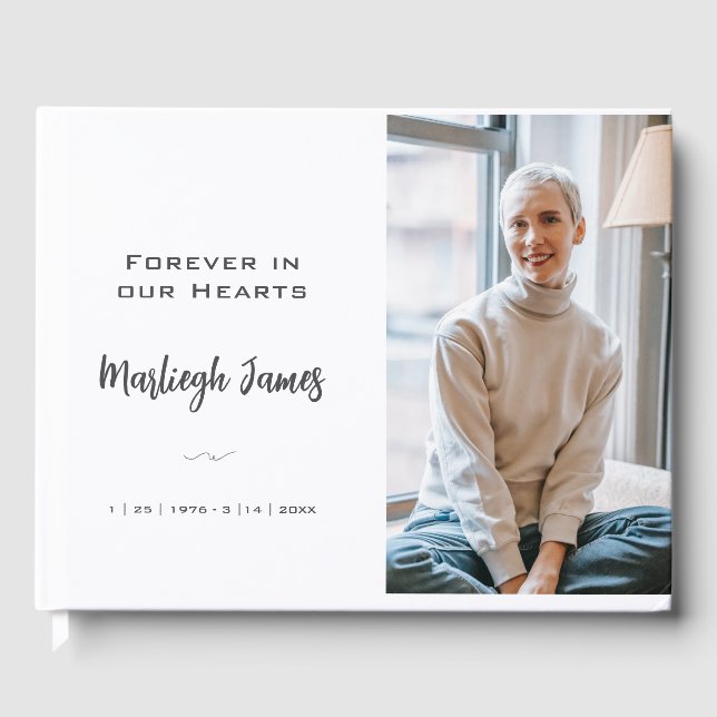 D'or Elégant Classic Memorial Photo Livre d'invité (Recto)