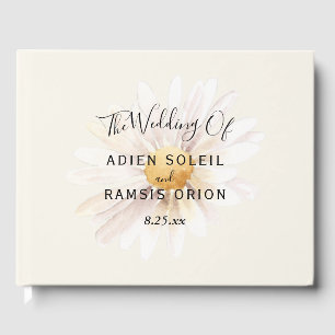 D'or Elegant Daisy Mariage livre d'hôtes