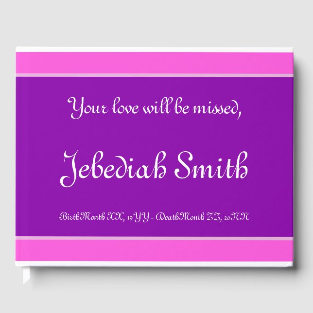 D'or Élégant et minimal Funérailles/Memorial livre d'in (Recto)