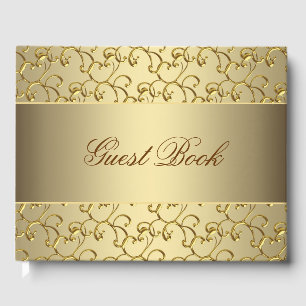 D'or Elégant Gold 50th Mariage Anniversaire Livre d'inv