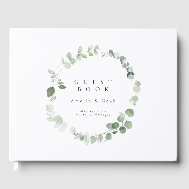 D'or Elégant Livre d'hôtes Mariage de verdure (Recto)