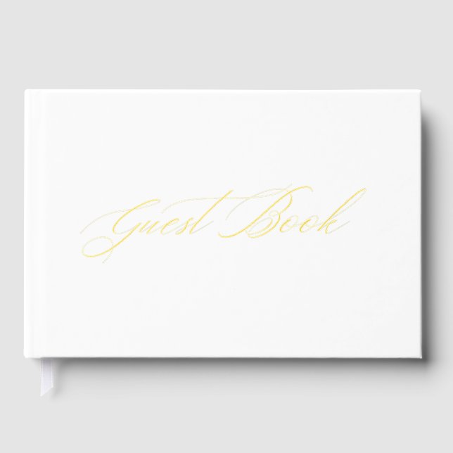 D'or Élégant livre d'hôtes Mariage White & Gold Foil (Recto)