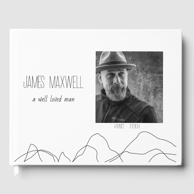 D'or Élégant livre d'invités photo commémorative modern (Recto)