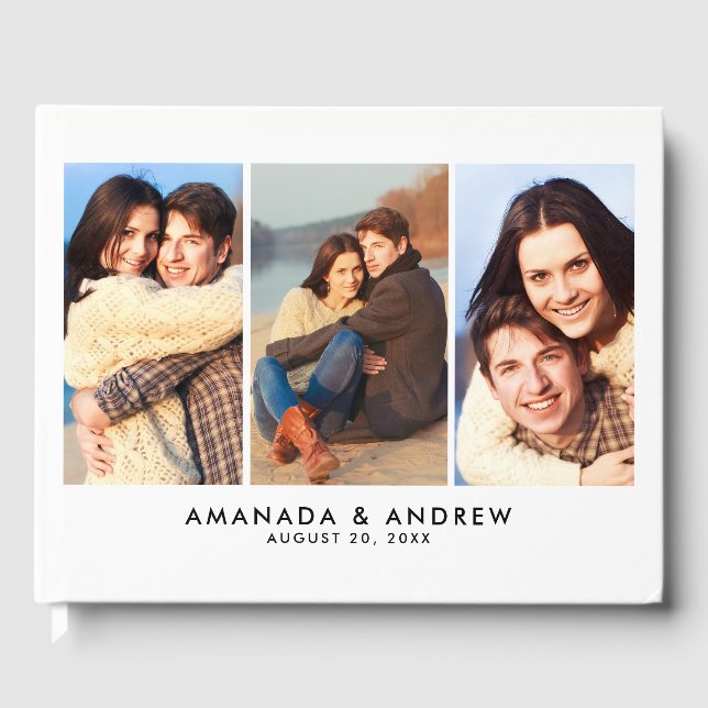 D'or Élégant Moderne Multiples Photos Mariage Livre d'i (Recto)