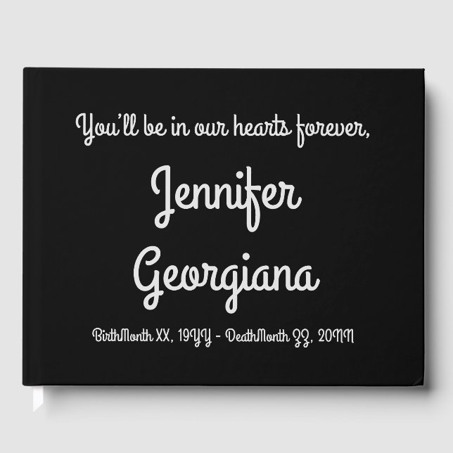 D'or Élégant, Respectable Funérailles/Memorial Livre d' (Recto)