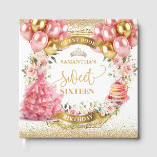 D'or Elégant Sweet sixteen Livre d'invité Blush Gold