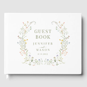 D'or Elegat Colorée Fleur sauvage Boho Mariage livre d'