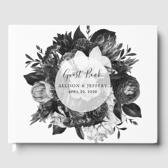 D'or Ethereal Floral Mariage Livre d'Invité (Recto)