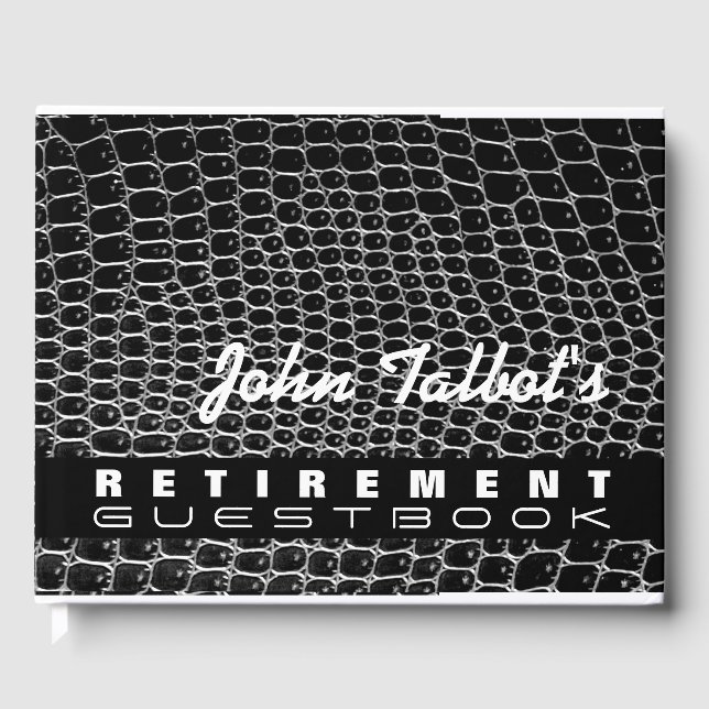 D'or Faux Crocodile Skin Retraite personnalisée Livre d (Recto)