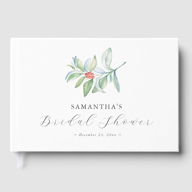 D'or Fête des mariées d'hiver Thème Livre d'hôtes (Recto)