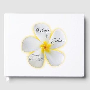 D'or Fleur Plumeria blanche, Mariage, Livre d'hôtes