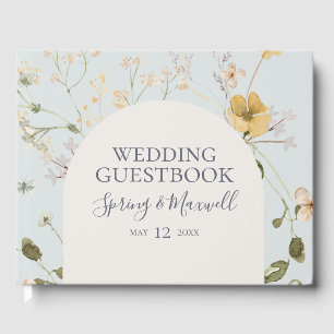 D'or Fleur sauvage de printemps   Livre d'hôtes Mariage