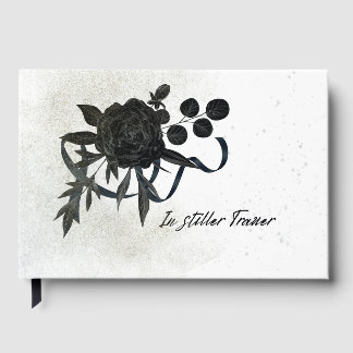 D'or FR | Livre de condoléances élégant - Rose noire
