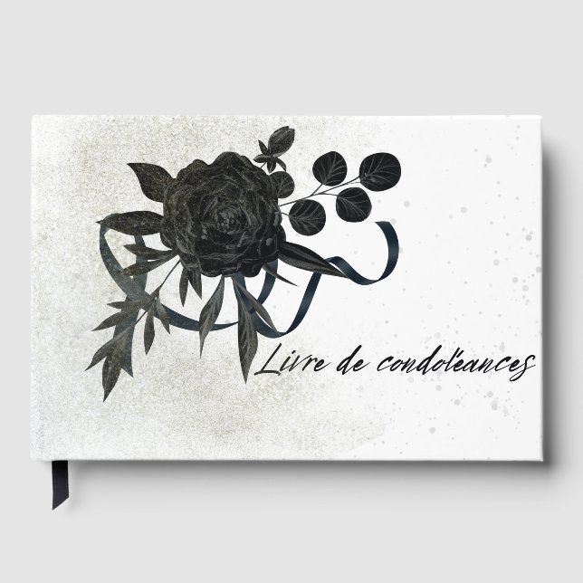 D'or FR | Livre de condoléances - Rose noire (Recto)