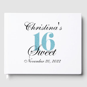 D'or Glossy Sweet 16 Parties scintillant Bleue Livre d'