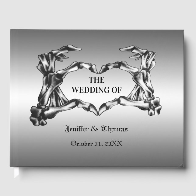 D'or Gothique Halloween mariage livre d'invité (Recto)