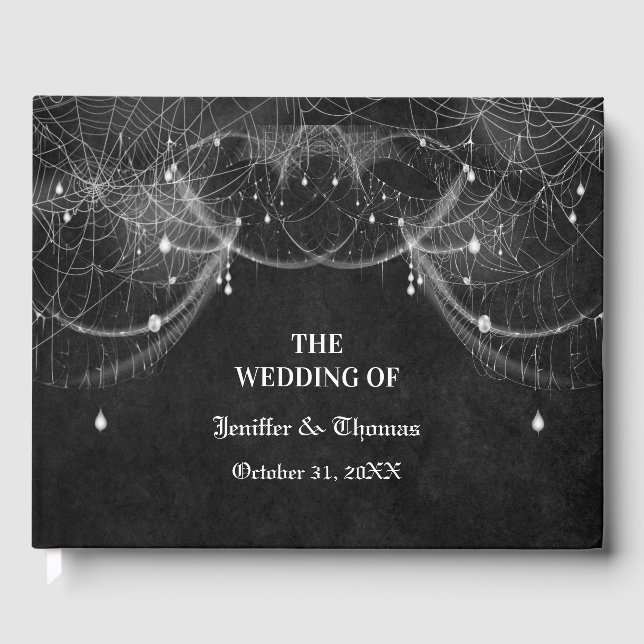 D'or Gothique Halloween mariage livre d'invité (Recto)