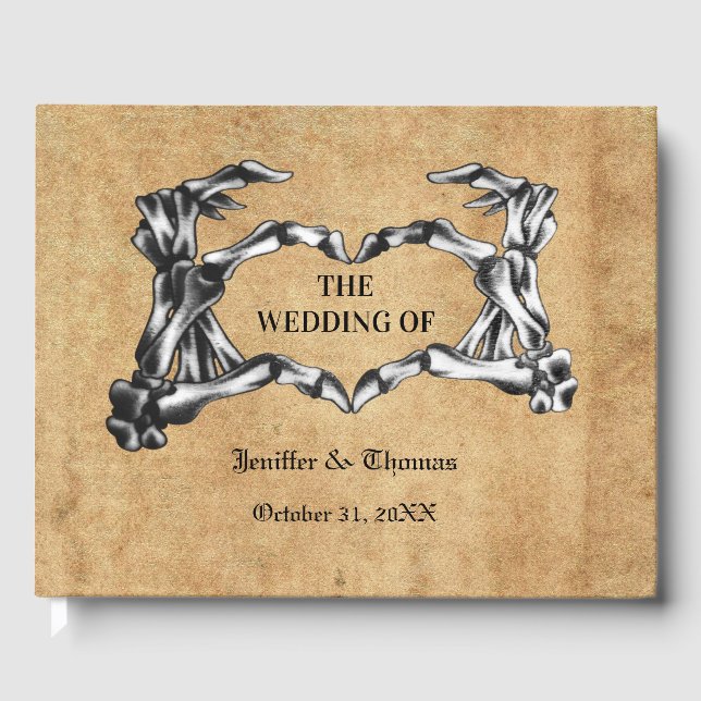 D'or Gothique Halloween mariage livre d'invité (Recto)