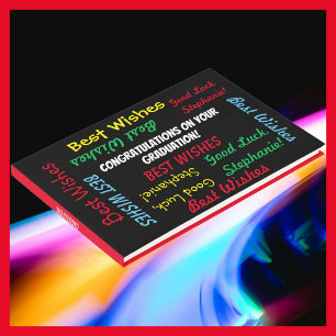 D'or Graduation Party Livre d'invité amusant Colorée