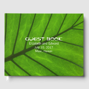 D'or Grand Leaf Tropical Mariage livre d'hôtes