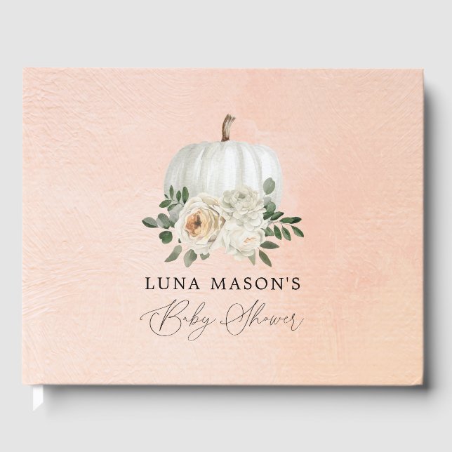 D'or Hiver Thème Citrouille Baby shower Livre d'invité (Recto)