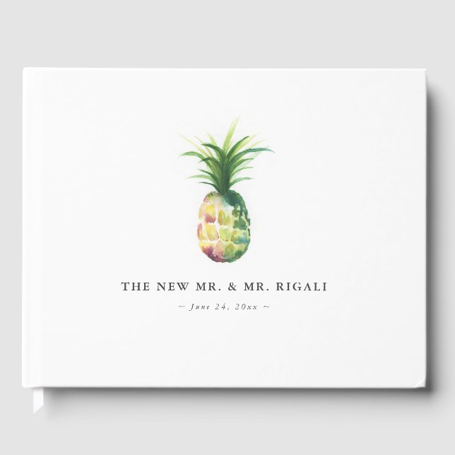 D'or Idées de livre d'hôtes Mariage d'ananas (Recto)