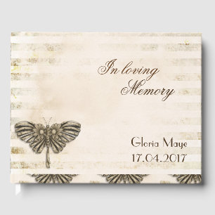 D'or In Love Memory Livre d'invité : Funeral Guest Book