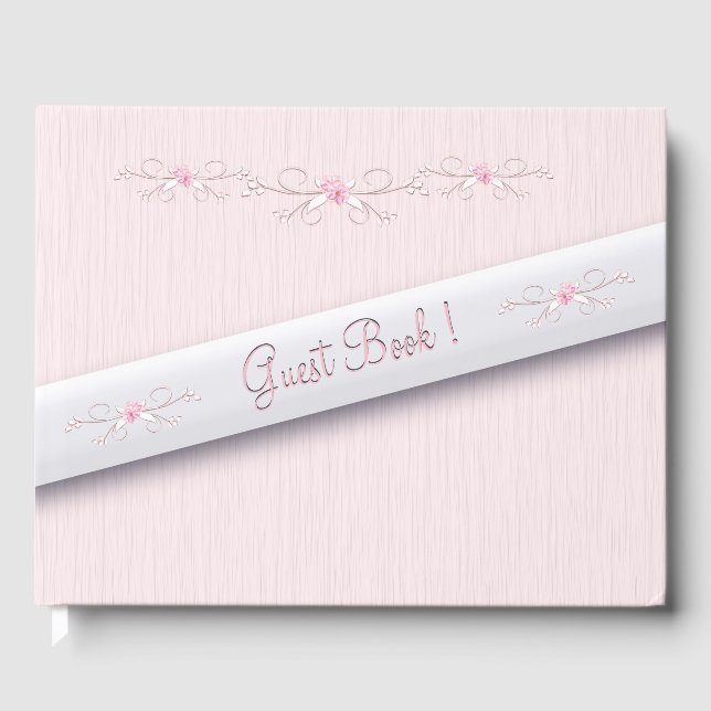 D'or Joli Dusty Rose Simplicité Livre d'invité (Recto)