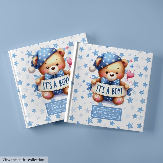 D'or Jouer C’est un livre d’or pour baby shower (Playful It’s a boy guest book for baby shower)