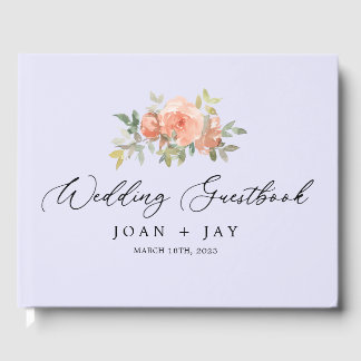 D'or Lavande Floral Sophistiqué Elégant Livre d'Invité