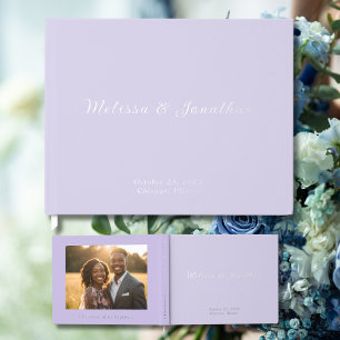 D'or Lavender Livre d'invités Photo Foil Guestbooks Pri