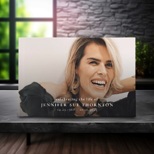 D'or Livre de condoléances avec photo et message de sym
