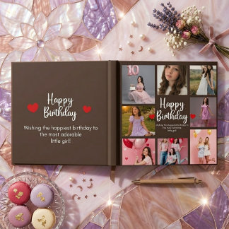 D'or Livre de souvenirs d'anniversaire personnalisé pou