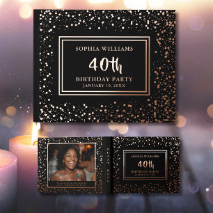 D'or Livre d'hôtes Anniversaire Foil Bling Photo & Cita