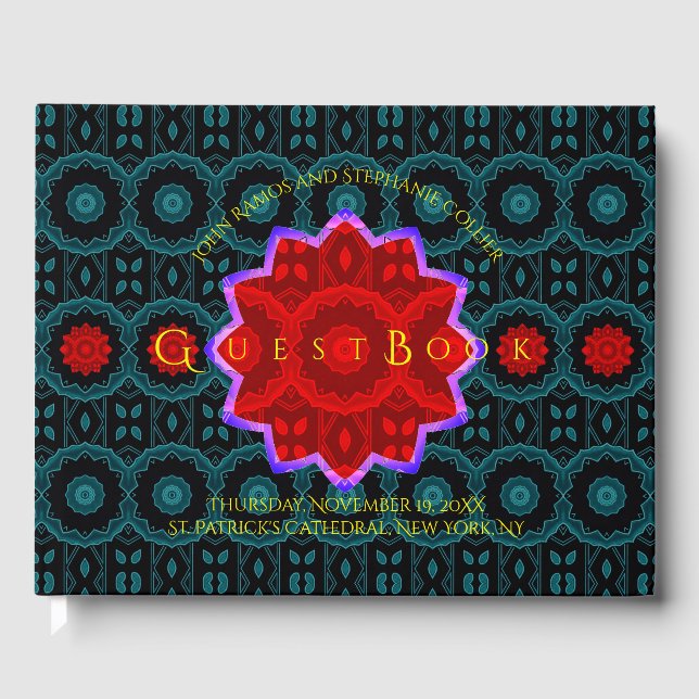 D'or Livre d'hôtes Art Déco Floral (Recto)