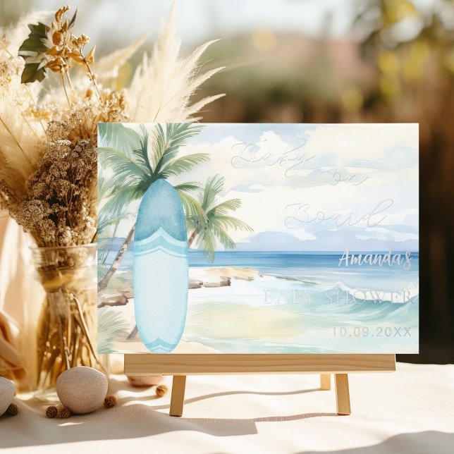 D'or Livre d'hôtes baby shower bébé à bord de la planch (Créateur téléchargé)