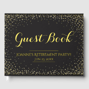 D'or Livre d'hôtes Black with Gold Confetti