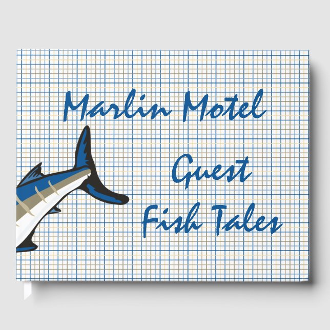 D'or Livre d'hôtes - Blue Marlin sur Plaid (Recto)
