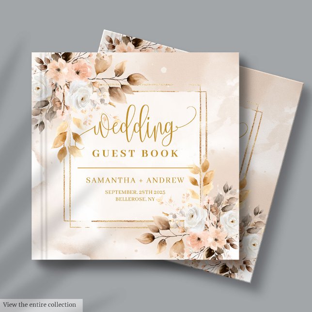 D'or Livre d'hôtes Blush Pink and Gold Automne Mariage (Blush Pink and Gold Autumn Wedding Guest Book

)