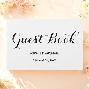 D'or Livre d'hôtes mariage Black White Classic