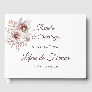 D'or Livre d'hôtes Mariage Boho espagnol